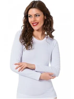 Akbeniz Akbeniz Bayan Uzun Kol Beyaz Body 250