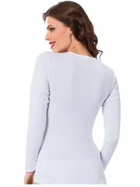 Akbeniz Akbeniz Bayan Uzun Kol Beyaz Body 250 - Alternatif Görünüm