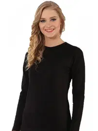 Akbeniz Akbeniz Bayan Uzun Kol Siyah Body 250