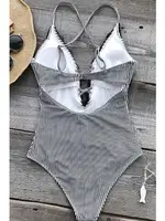 Angelsin 3181 Dantel İşlemeli Siyah Beyaz Mayo görsel 10