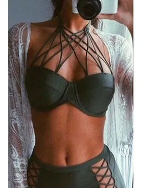 Angelsin Angelsin Haki Yeşil Bikini Üst