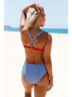 Angelsin Kırmızı Desenli Bikini Alt Çok Renkli farklı açı