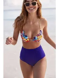 Angelsin Angelsin Şık Renkli Destekli Bel Bikini Üst