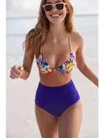 Angelsin Şık Renkli Destekli Bel Bikini Üst Çok Renkli