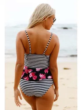 Angelsin Angelsin Yüksek Bel Etek Gürünümlü Destekli Bikini Takım - Alternatif Görünüm