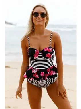 Angelsin Angelsin Yüksek Bel Etek Gürünümlü Destekli Bikini Takım