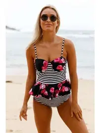 Angelsin Angelsin Yüksek Bel Etek Gürünümlü Destekli Bikini Takım