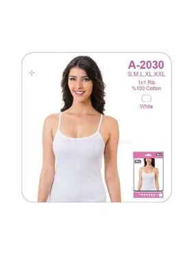 Öztaş Bayan Beyaz Biyeli İp Askılı Ribana Kaşkorse Öztaş A2030 - Alternatif Görünüm