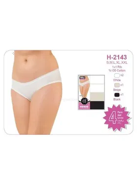 Öztaş Bayan Düz Ribana Bikini Dörtlü Öztaş H2143 - Alternatif Görünüm