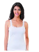 Bayan Lycralı Dantelli Atlet Öztaş A2670 Beyaz