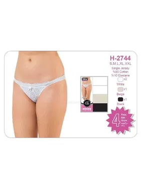 Öztaş Bayan Lycralı Dantelli Bikini Dörtlü Öztaş H2744 - Alternatif Görünüm