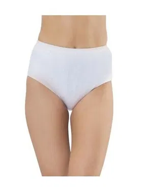 HMD Bayan Rahat Doku Pamuklu Beyaz Ribana Bato Külot Hmd 1003 - 6 Adet