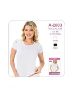 Bayan Transferli Ribana Yarımkol Fanila Öztaş A2003 Beyaz detay görünüm