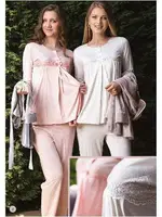 Bone Club 3902 Penye Lohusa Sabahlık Pijama Takım detay görünüm