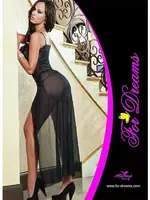 Çapraz Bağlı Fantezi Gecelik For Dreams 8108 Siyah detay görünüm