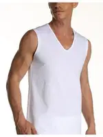 Çift Kaplan Elastanlı V Yaka Kolsuz Atlet 924 Beyaz