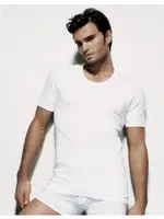 Çift Kaplan Ribana Bisiklet Yaka T-Shirt 840 Beyaz