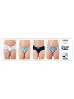 Çocuk Düz ve Çizgili 4 Lü Slip Öztaş H3153 Renkli görsel 5
