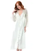 Dantelli Uzun Gecelik Takım NBB 3248 Ekru farklı açı