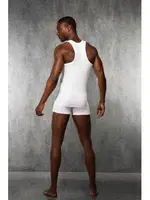 Doreanse Erkek Sporcu Atlet Racer Back Vest 2230 Beyaz detay görünüm