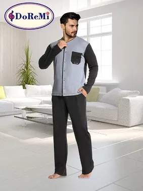 DOREMI Önden Düğmeli DoReMi Erkek Pijama Takımı