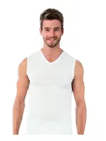 Elegant Erkek Bambu Kolsuz V Yaka Öztaş Y1935 Beyaz