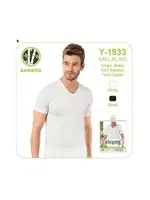 Elegant Erkek Bambu V Yaka Öztaş Y1933 Beyaz detay görünüm