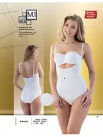 Emay Dikişsiz Göğsü Açık Slip Boy Çıt Çıtlı Korse 2023 Beyaz görsel 6