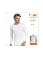 Erkek Beyaz Ribana Uzunkol Sıfır Yaka Öztaş A1020 detay görünüm