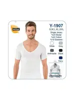 Erkek Elegant V Yaka Yarımkol Fanila Öztaş Y1907 Beyaz detay görünüm