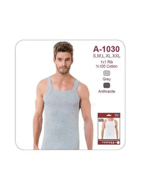 Öztaş Erkek İnce Askılı Ribana Atlet Melanj Öztaş A1030 - Alternatif Görünüm