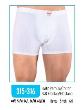 HMD Pamuklu Beyaz Likralı Boxer Rahat Doku HMD 315 - Alternatif Görünüm