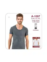 Erkek Melanj Açık Yaka Bisiklet Öztaş A1097 Gri detay görünüm