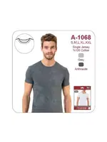 Erkek Melanj Sıfır Yaka Tekli Öztaş A1068 Antrasit detay görünüm