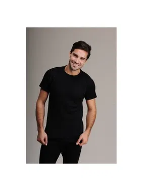 Has Yün Erkek Siyah Kısa Kollu Fanila