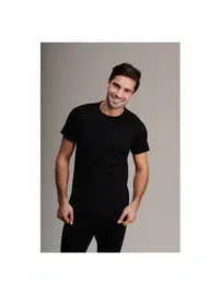 Has Yün Erkek Siyah Kısa Kollu Fanila