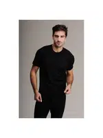 Erkek Siyah Kısa Kollu Fanila detay görünüm