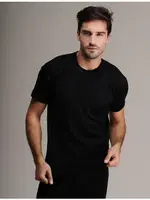 Erkek Siyah Kısa Kollu Fanila farklı açı