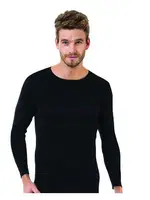 Erkek Siyah Ribana Uzunkol Sıfır Yaka Öztaş A1021 Siyah