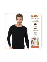 Erkek Siyah Ribana Uzunkol Sıfır Yaka Öztaş A1021 Siyah detay görünüm