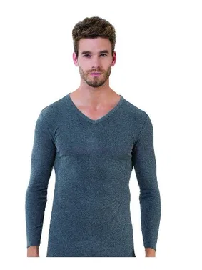 Öztaş Erkek Siyah Ribana Uzunkol V Yaka Öztaş A1007