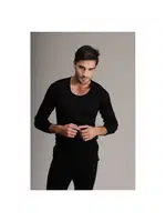 Erkek Siyah Uzun Kollu Fanila Siyah