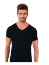 Erkek Siyah V Yaka Fanila Öztaş A1008