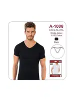 Erkek Siyah V Yaka Fanila Öztaş A1008 Siyah detay görünüm