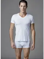 Eros ERS039 Erkek V Yaka 2li Kısa Kol T-Shirt Beyaz