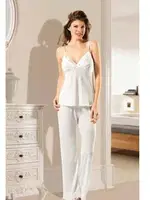 Fantazi 3 lü Pijama Takım XSES 2030 Ekru detay görünüm