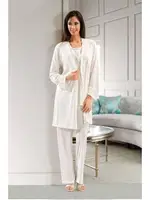 Fantazi 3 lü Pijama Takım XSES 4001 Ekru