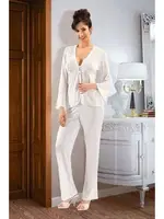 Fantazi 6 lı Gecelik Sabahlık Takım XSES 3004 Ekru detay görünüm