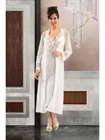 Fantazi Gecelik Sabahlık 6 lı Takım XSES 3001 Ekru