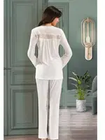 Fantazi Pijama Takım XSES 2405 Ekru detay görünüm